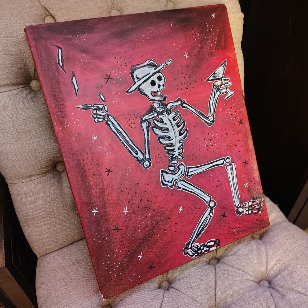 PHILADELPHILADELPHIA ARTIST ORIGINAL - SKELLY - SOCIAL DISTORTION CANVAS